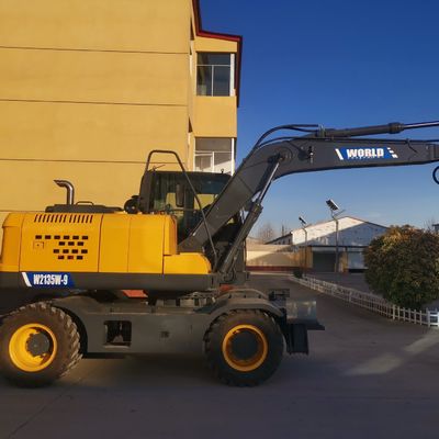 125HP حفارة صغيرة بعجلات تصميم متوافق مع البشر حفارة هيدروليكية صغيرة