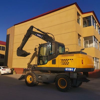 125HP حفارة صغيرة بعجلات تصميم متوافق مع البشر حفارة هيدروليكية صغيرة
