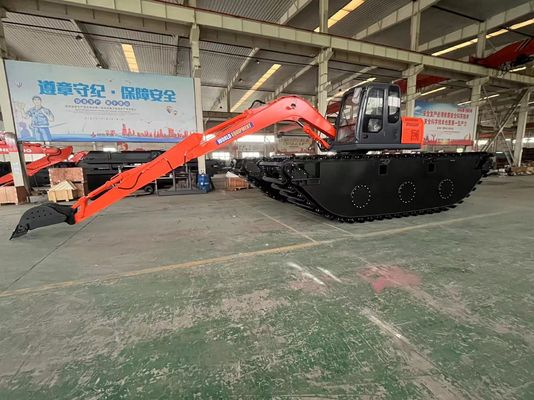 الصين العلامة التجارية الكبرى غير المستخدمة الحفارة البرمائية HK150SD مع 0.25 M3 نهر تنظيف آلة الطفرة طويلة المدى
